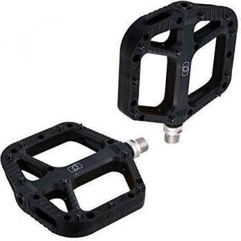 Pedales Planos de Nylon Oxford Loam 20 con Eje Chromoly y Rodamientos Sellados - Color Negro