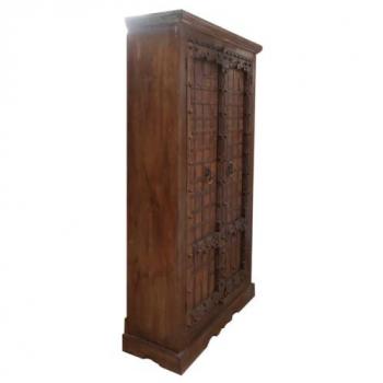 Armario de Madera Marrón Artesanal 118x42x217 cm con 3 Puertas