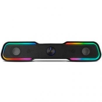 Barra de Sonido Ozone SOLO - Altavoz Pc Gaming - 6W RMS, Portatil, Bluetooth, USB, Jack 3.5, Táctil, RGB, Negro
