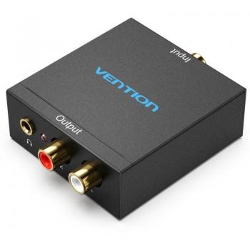 Convertidor de Audio Digital Óptico y Analógico VENTION BDFB0-EU con Entrada Toslink y RCA, Salida 2x RCA