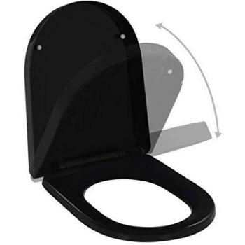 vidaXL Soft-close Toilet Seat with Quick-release Design Black