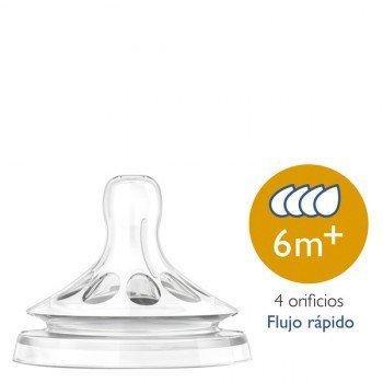 Tetina Natural flujo rápido con 4 orificios