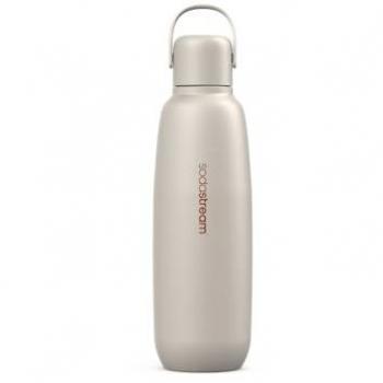 Botella Térmica SodaStream Fizz&Go Cool 0.9L Beige, Aislante, Compatible con Máquinas de Agua Pétillante, Mantiene Temperatura hasta 12 Horas