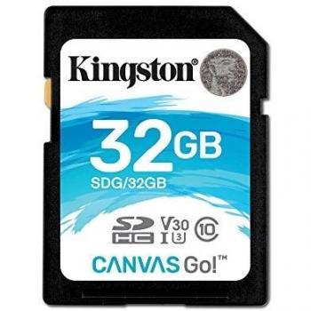 Kingston SDG/32GB - Tarjeta SD Canvas Go! 32 GB, Ideal para DSLR, Drones y Otras filmadoras compatibles con Tarjetas SD