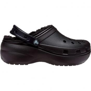 Zuecos Crocs Classic Platform Lined Clog Black Mujer