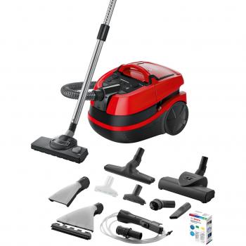 Aspiradora cilíndrica Seca y húmeda BOSCH BWD421PET 2100 W Negro/Rojo
