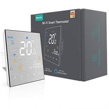 MoesGo Termostato programable para la calefacción y regulador de temperatura activado por wifi para calentamiento de agua, compatible con Alexa y Google Home