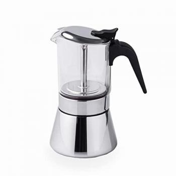 Cafetera Italiana Siena 10 Tazas, Acero Inoxidable 18/10, Apta para Todo Tipo de Fuegos incluido Inducción, Apta para Lavavajillas, Acabado Pulido Espejo