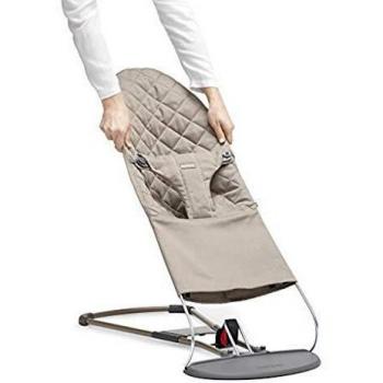 BABYBJÖRN Asiento de Tela para Hamaca, Algodón, Gris arena