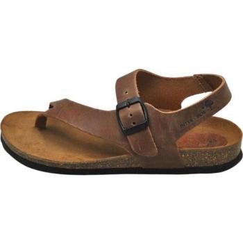 Sandalias de Mujer Inter-Bios modelo 7162, tipo sandalia de piel bio con diseño de dedo, color marrón
