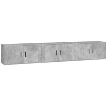 Mueble de TV Multimedia de Pared Estante para TV Aparador 3 Piezas 80 x 345 x 40 cm Gris