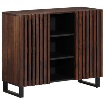 Aparador de madera maciza de mango marrón 90x34x75 cm