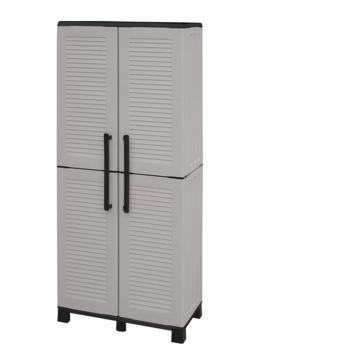 Armario de altura completa en polipropileno Artplast, con baldas y patas regulables, dimensiones 169x68x37 cms, color gris