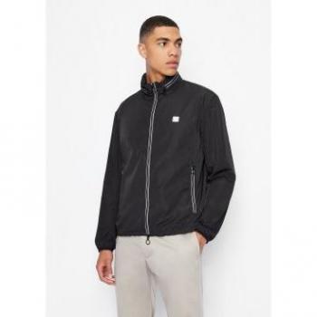 Armani Exchange Men's Lightweight Windbreaker Jacket - Black, Size L