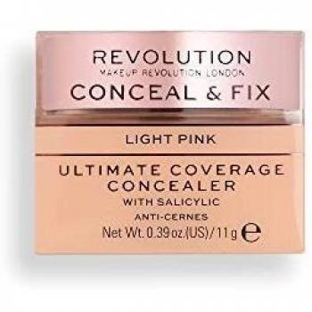 Revolution Ocultar y fijar la cobertura definitiva corrector rosa claro