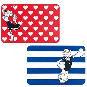 Excelsa Olivia & Popeye - Juego de 2 manteles Individuales, Color Rojo y Azul, 43 x 29 cm, 2 Unidades