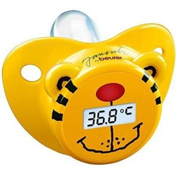 Beurer JFT-20 - Chupete-termómetro en forma de osito, color amarillo y negro