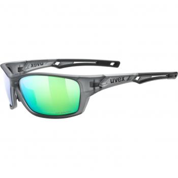 Uvex Sportstyle 232 P - Polarized Mirror Green Sunglasses, Smoke Matte Finish