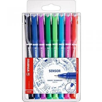 Fineliner - STABILO SENSOR F Wallet of 8 Assorted Colours
