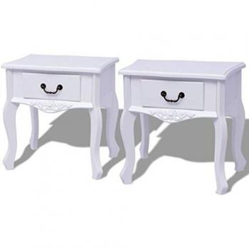 vidaXL Mesita de noche 2 unidades MDF blanca