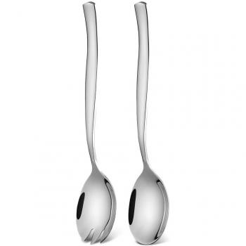 icxox Servidores de Ensalada Set de 2 Piezas, 20,5cm, Acero INOX 18/10
