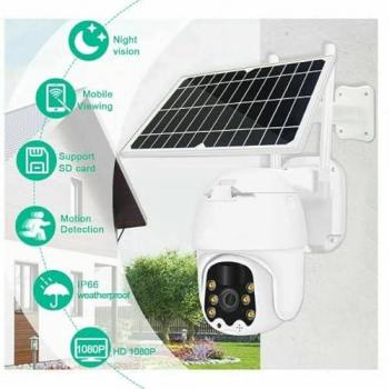 Cámara Exterior PTZ Inalámbrica Full HD 1080p 5.0MP con Panel Solar y Wifi