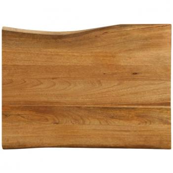 Tablero de mesa borde natural madera maciza mango 70x60x3,8 cm Marrón