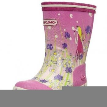 Viking Flower Girl - Botas Antideslizantes de goma niña, color rosa, talla 33