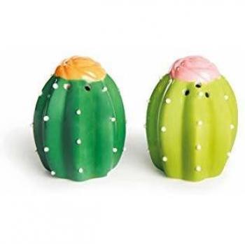 Excelsa Cactus - Juego de salero y pimentero, cerámica, verde, 2 unidades