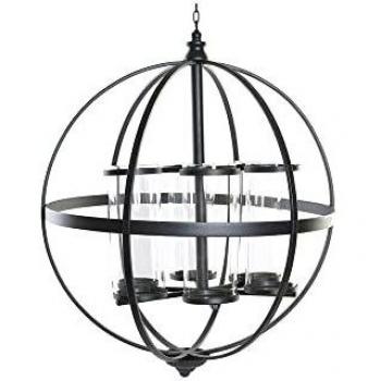 Portavelas de metal y cristal con diseño elegante y moderno
