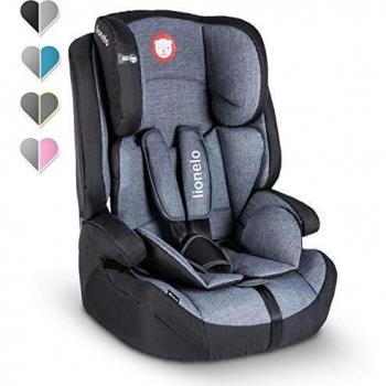 Silla de coche evolutiva Lionelo Nico Black 9-36 kg con respaldo desmontable y protección lateral, cumple con la normativa europea ECE R44