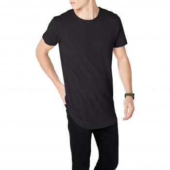 Urban Classics Men's Shaped Long Tee T-Shirt - Charcoal - Sizes S to 5XL