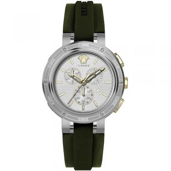 Versace V-Extreme PRO 46Mm Chrono Silicone Bracelet Gray Male Size: ONE SIZE