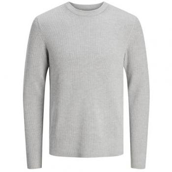 Jack & Jones Perfect Knit Sweater Light Grey Melange Regular Fit XXL for Men