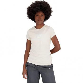 Camiseta de Manga Corta Mujer New Balance Essentials Beige