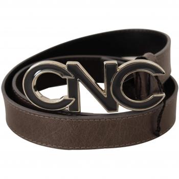 Costume National Brown Letter Logo Buckle Belt - 85 cm / 34 Inches