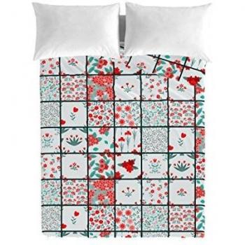 Victorio & Lucchino Anemona Juego de sábanas para Cama de 135 cm, Blanco/Rojo