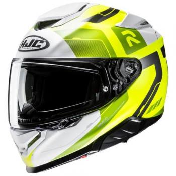 Casco Integral HJC RPHA 71 Cozad MC3HSF Blanco-Amarillo Flúor, características: diseño aerodinámico, sistema de ventilación avanzado, interior desmontable y lavable, pantalla anti-rayaduras, cierre