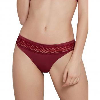 Lou 02268-061 Women's Graphic Moon Bordeaux Red Solid Colour Briefs Knickers Bikini Large