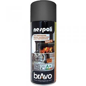 Spray de Pintura Profesional Nespoli para Altas Temperaturas, Color Negro, 400 ml