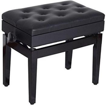 HOMCOM Banco de Piano Taburete Piano con Espacio de Almacenamiento Altura Regulable