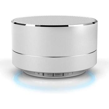 Altavoz Bluetooth Mini Diseño Metal Cepillado con Luz LED Reflectante A10 Rosa