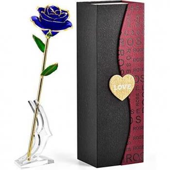 FORGIFTING Amor Caja Regalos Mujer, Rosa Eterna en Oro 24K, Regalo Original para tu Mama, Aniversario Cumpleaños Navidad Regalo, Día de San Valentín Regalos, Sant Jordi Regalo, Día de la Madre