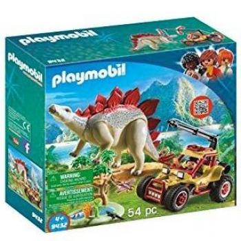 PLAYMOBIL Dinos Vehículo Explorador con Estegosaurio y Cabrestante de Cable, a Partir de 4 Años