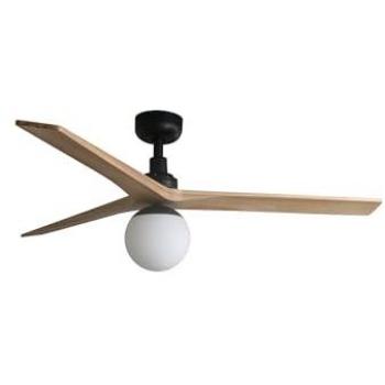 Ventilador de Techo KLIM M Negro/Roble con Luz y Control Remoto Ø125cm DC E27 6 Velocidades