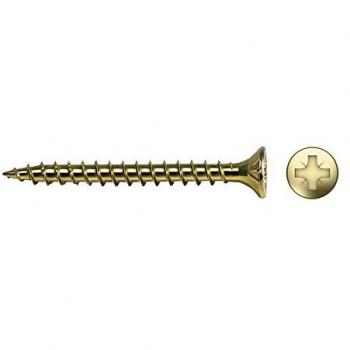 Tornillo para Madera Avellanado Vlox 4x35 mm Bicromatado y Lubricado - Envase de 200 Unidades