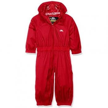 Trespass Button Chaqueta Impermeable, Niño, Rojo-Rojo Brillante, 6/12 Months