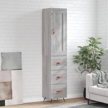 Aparador alto de madera contrachapada gris Sonoma 34,5x34x180 cm