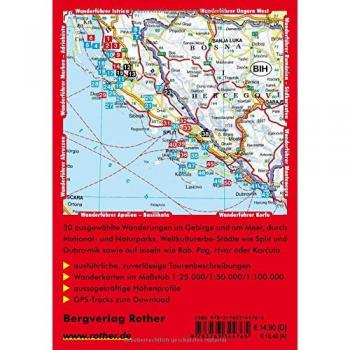 Guía de Senderismo Rother: Dalmatia con Islas, Montañas Velebit y Lagos de Plitvice - 50 Rutas con GPS