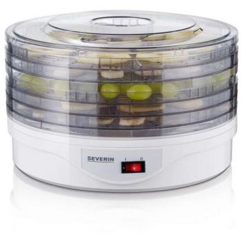 SEVERIN OD 2940 Deshidratador Automático de Frutas con 5 Cestas Ajustables, 250 W, Blanco